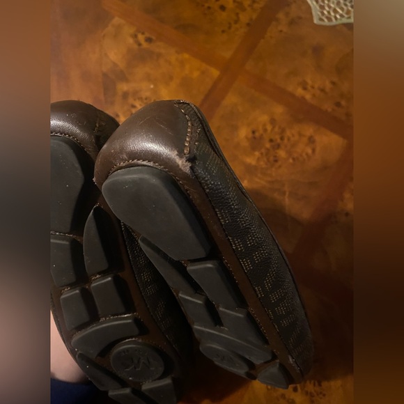 Michael Kors Brown Loafers with Gold Logo - Picture 6 of 9